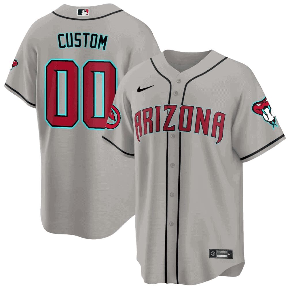 Men Arizona Diamondback Grey Nike 2024 Cool Base Custom MLB Jersey->customized nfl jersey->Custom Jersey